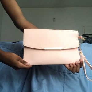 Pastel pink clutch